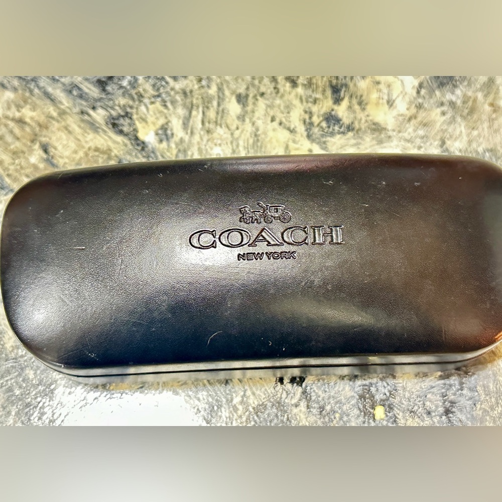 Coach clamshell glasses case